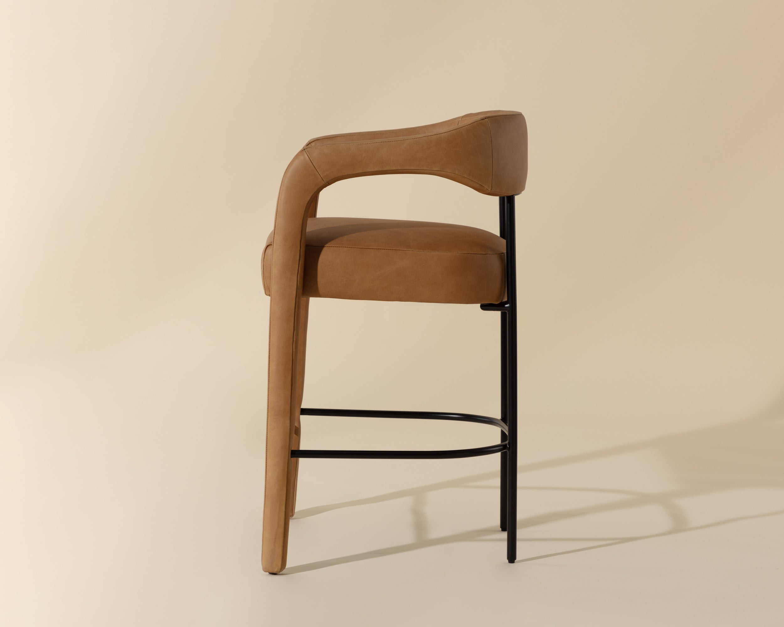 Mavia Counter Stool - Ludlow Sesame Leather