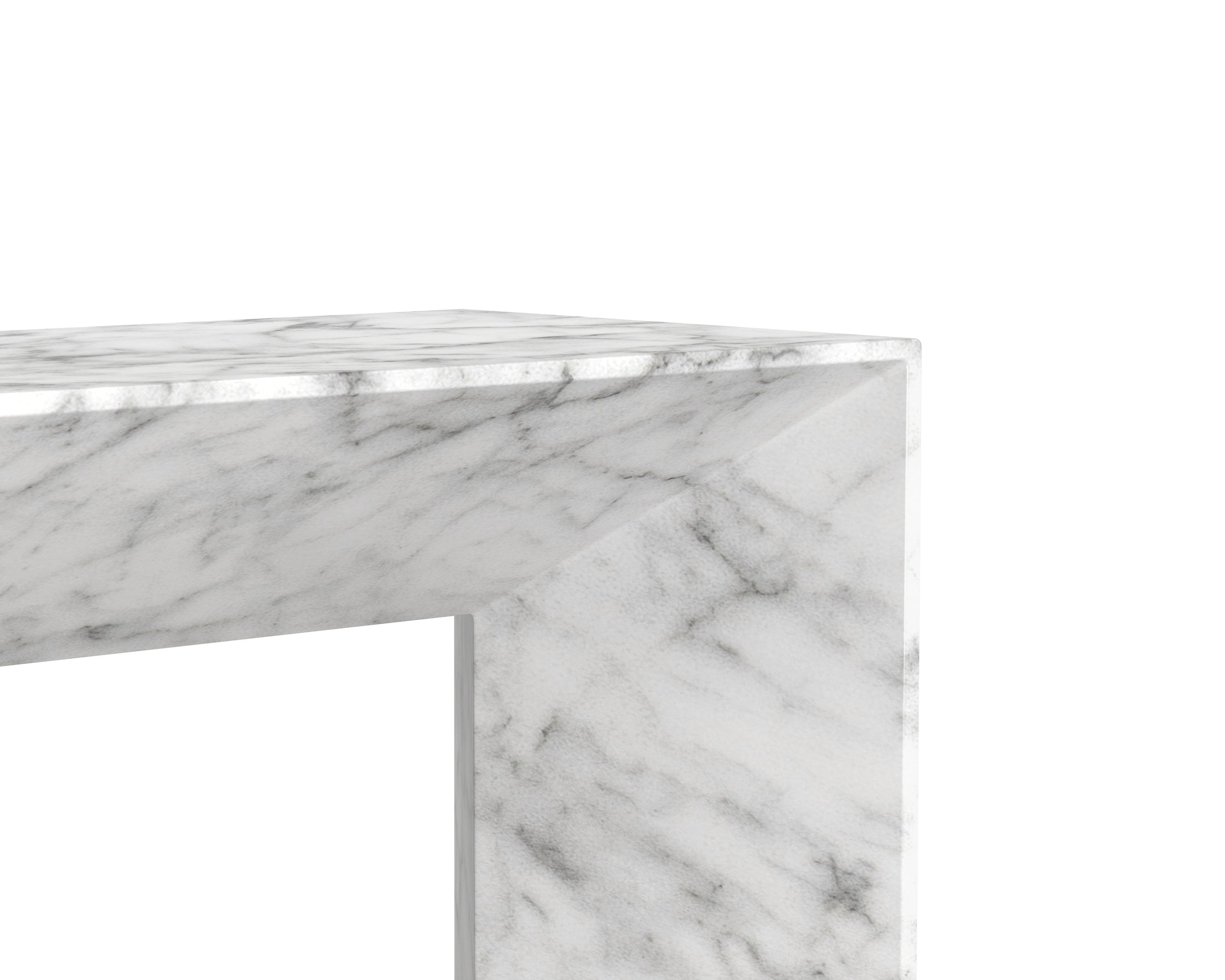 Nomad Bench - Marble Look  White