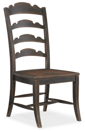 Hooker Furniture - Hill Country Twin Sisters Ladderback Side Chair - 5960-75310-BLK