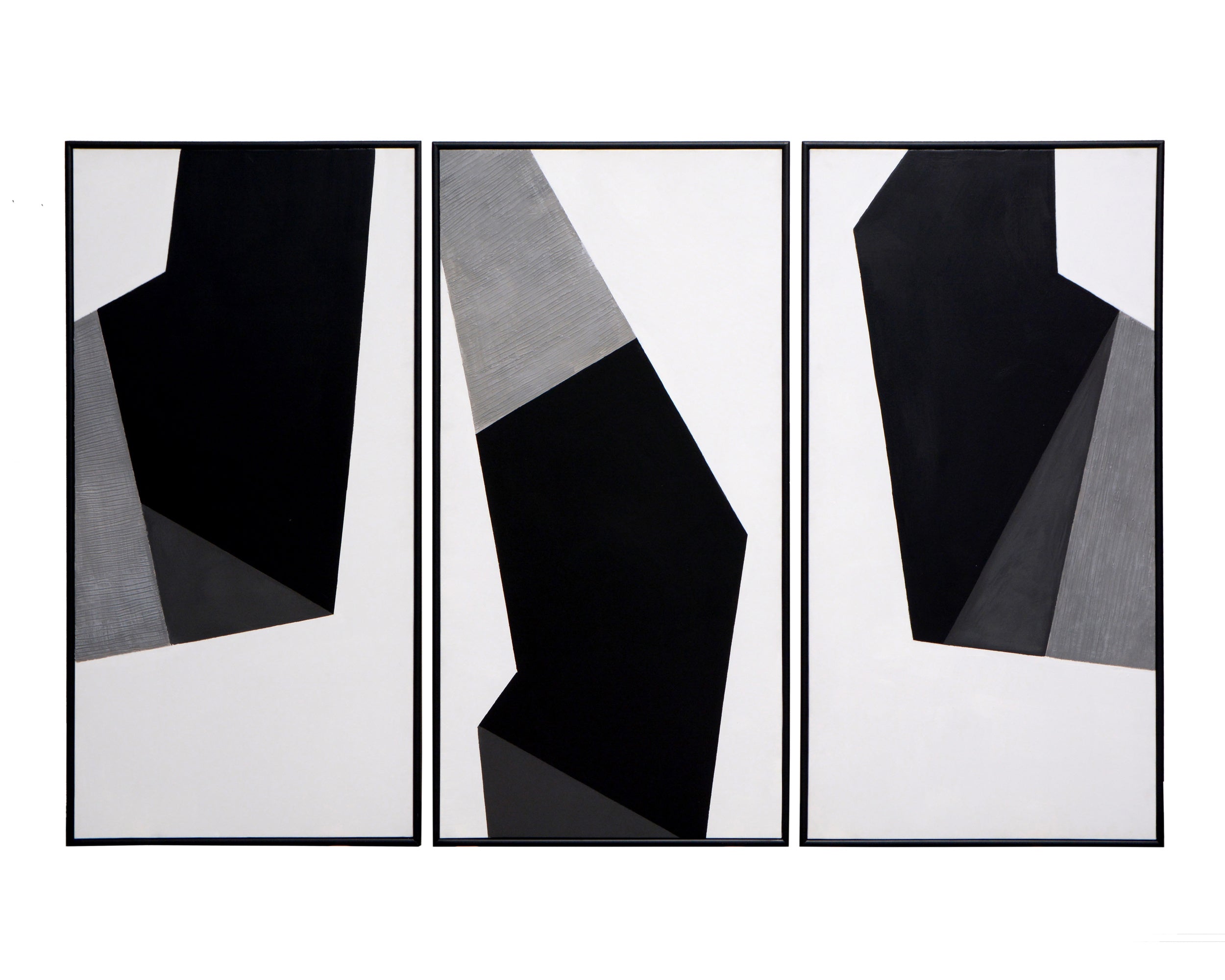 Geo Forms (Set Of 3) - 30" X 60"  Black Floater Frame