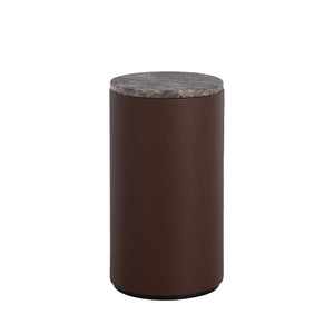 Gabby - Washoe Leather Circle Pedestal Drink Table - SCH-175939