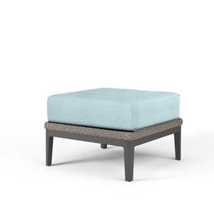 Sunset West - Marbella Ottoman w/ Sunbrella Fabric - Graphite Finish - SW4501-OTT