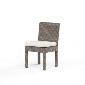 Sunset West - Coronado Armless Dining Chair in Canvas Flax w/ Self Welt - Driftwood - SW2101-1A-FLAX-STKIT