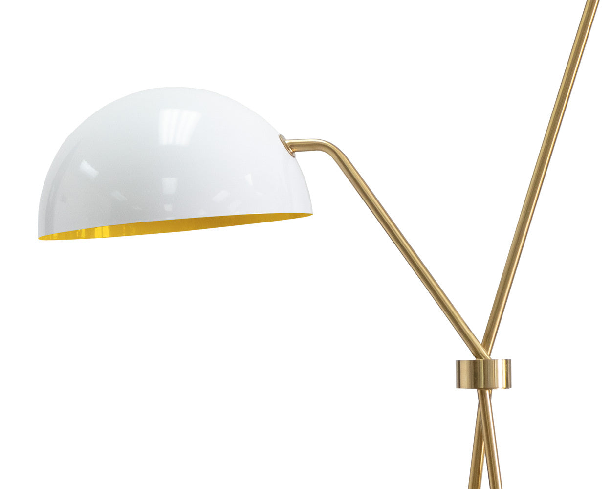 Faven Floor Lamp - Brass  White