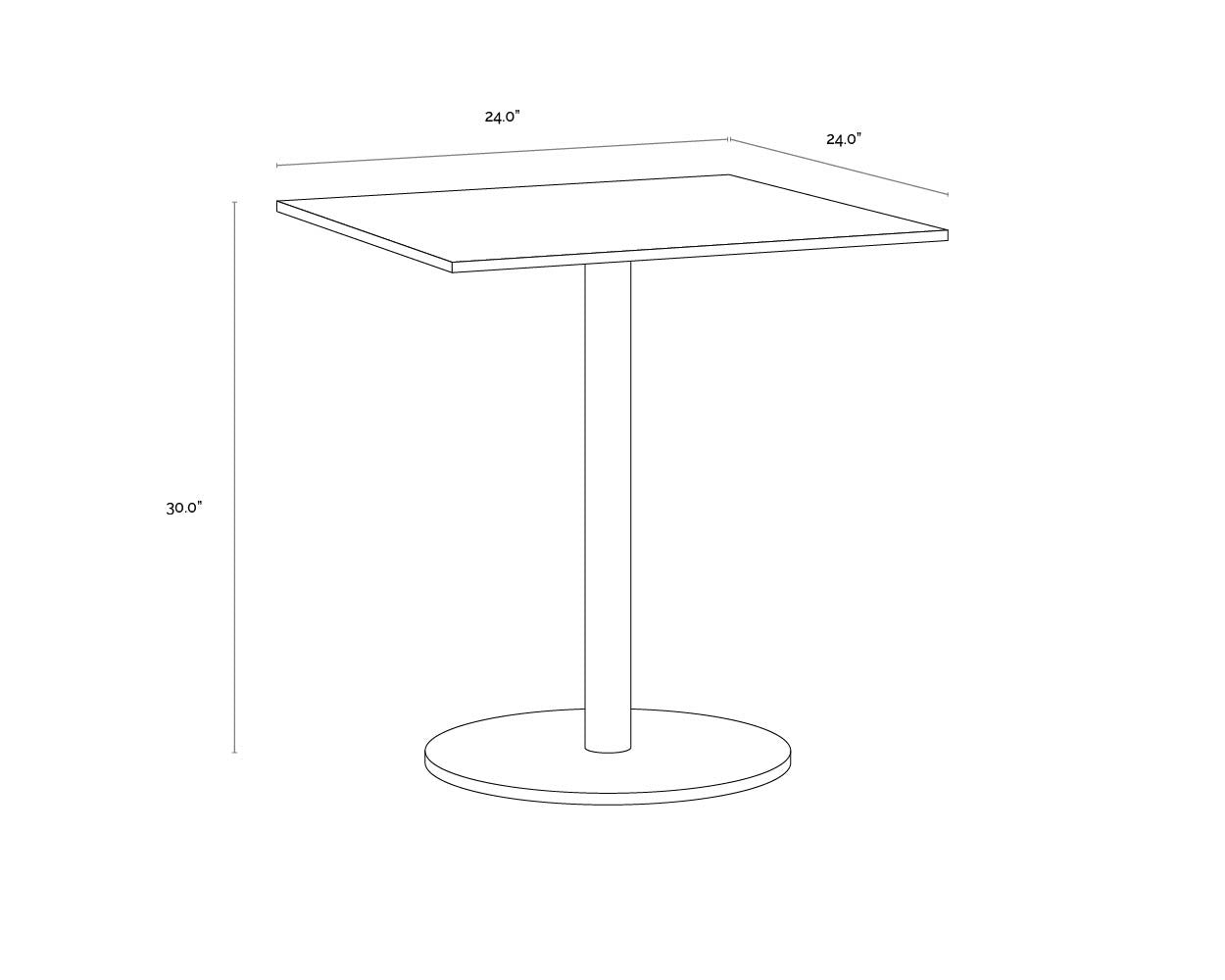 Enco Bistro Table - Square  24"