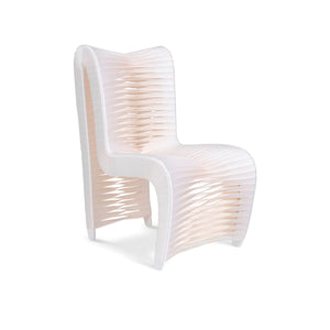 Phillips Collection - Seat Belt Dining Chair, High Back, White/Off-White - TH59174