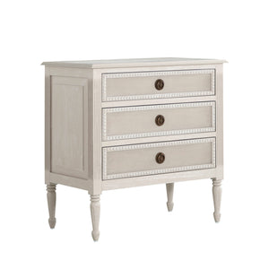 Gabby - Caroline Oak Wood Nightstand - 3 Drawers, Cerused White - SCH-175825