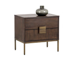 Jade Nightstand - Antique Brass  Dark Mango