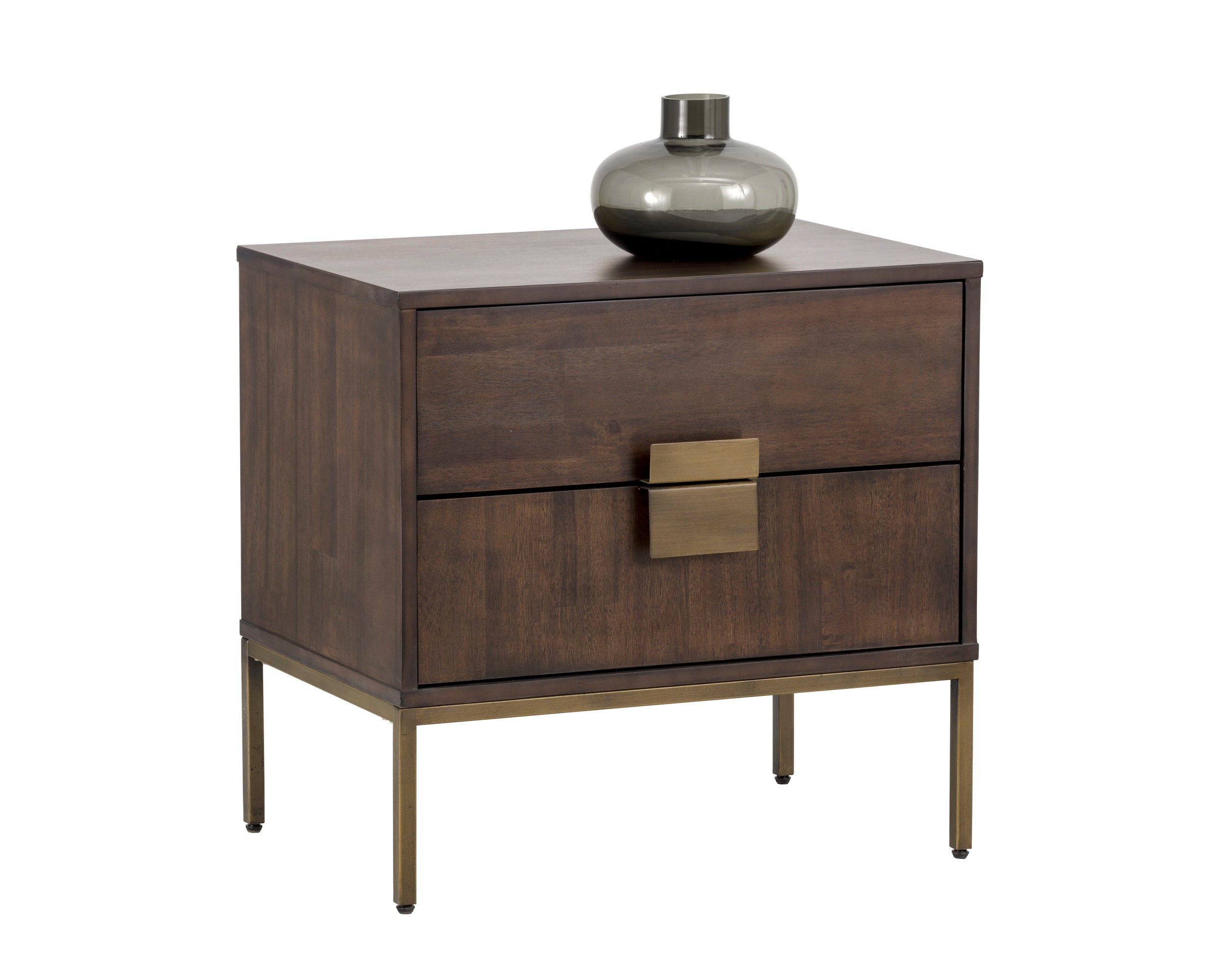 Jade Nightstand - Antique Brass  Dark Mango
