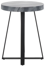 Safavieh Guenon Round Accent Table, ACC9801 - Grey Marble / Black 