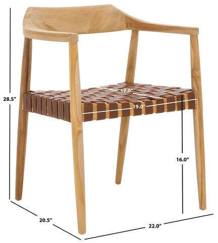 Safavieh Amycus Accent Chair, ACH1202 - Light Honey / Natural Teak