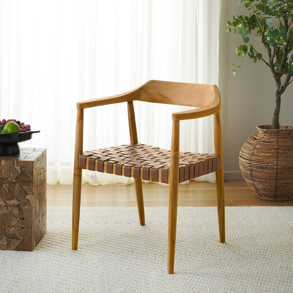 Safavieh Amycus Accent Chair, ACH1202 - Light Honey / Natural Teak