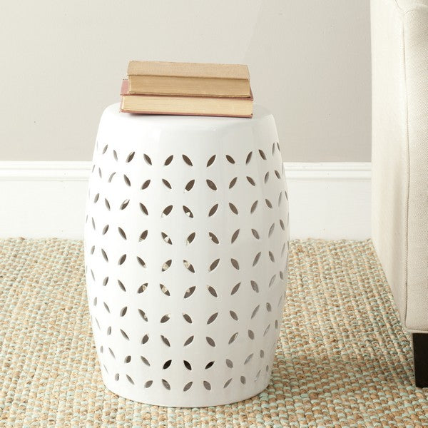 Safavieh Lattice Petal Garden Stool, ACS4509 - White