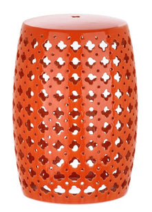 Safavieh Lacey Garden Stool - Orange