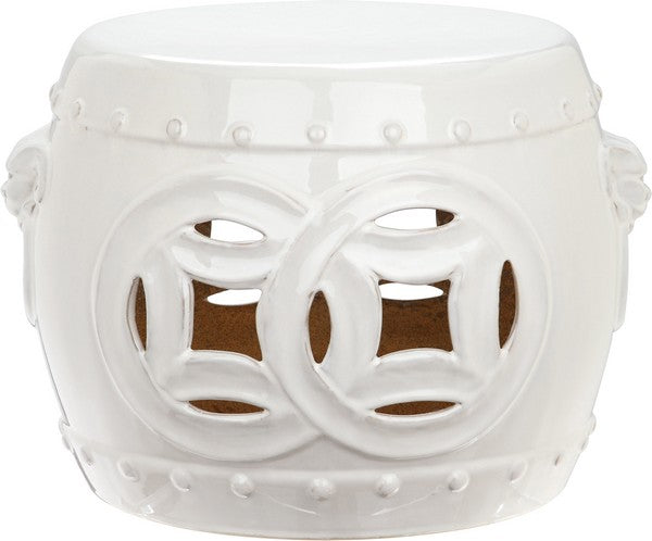 Safavieh Mei Double Coin Garden Stool, ACS4534 - Antique White