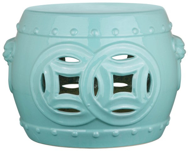 Safavieh Mei Double Coin Garden Stool, ACS4534 - Light Blue