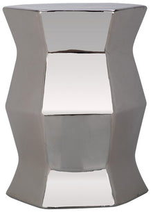 Safavieh Modern Hexagon Garden Stool , ACS4542 - Plated Silver