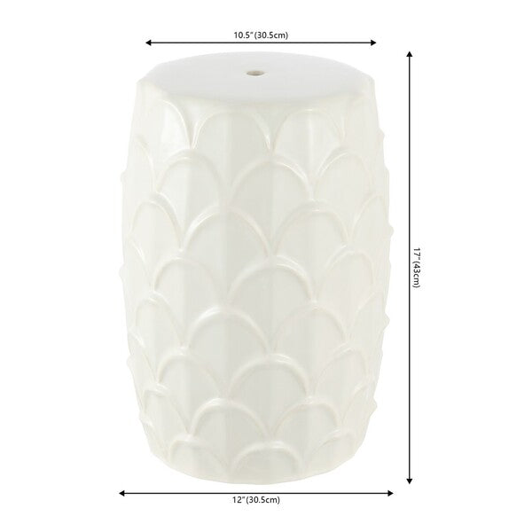 Safavieh Seina, 17 Inch, Cream, Ceramic Garden Stool, ACS4594 - Cream