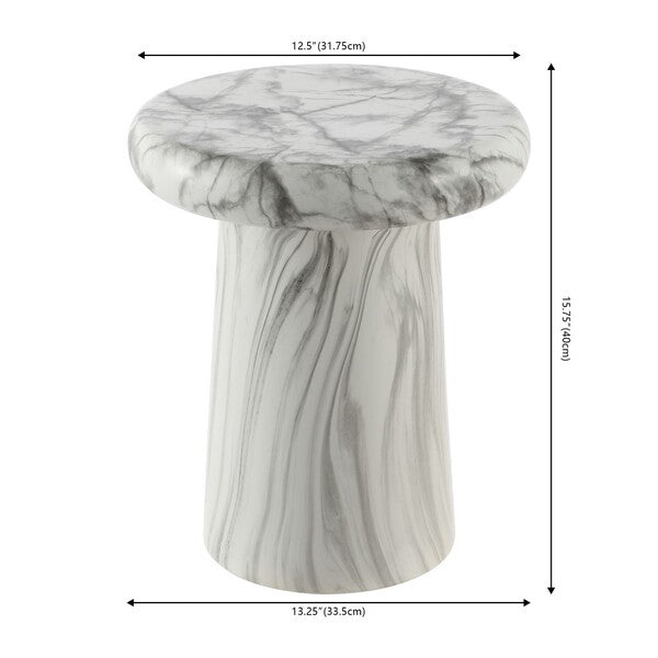 Safavieh Noldita, 15.75 Inch, Ceramic Garden Stool, ACS4607 - White Marble