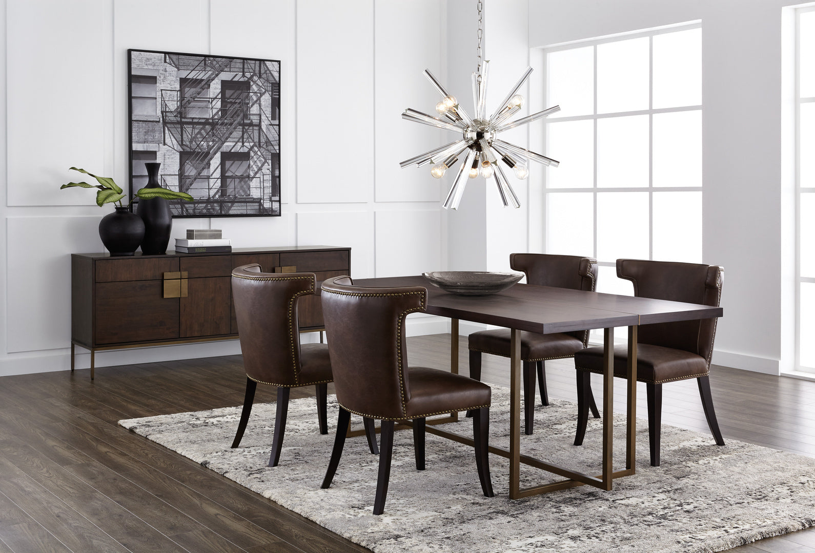 Jade Sideboard - Antique Brass  Dark Mango