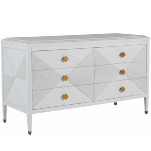 Gabby - Julia Mindi Wood Storage Dresser - 6 Drawers, Alabaster White - SCH-168230