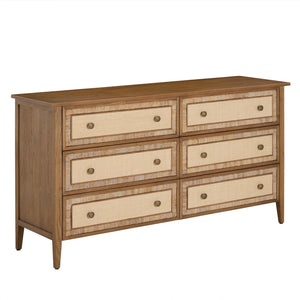 Gabby - Grand Bermuda Sungkai Wood Dresser - 6 Drawers, Sandbar - SCH-176042
