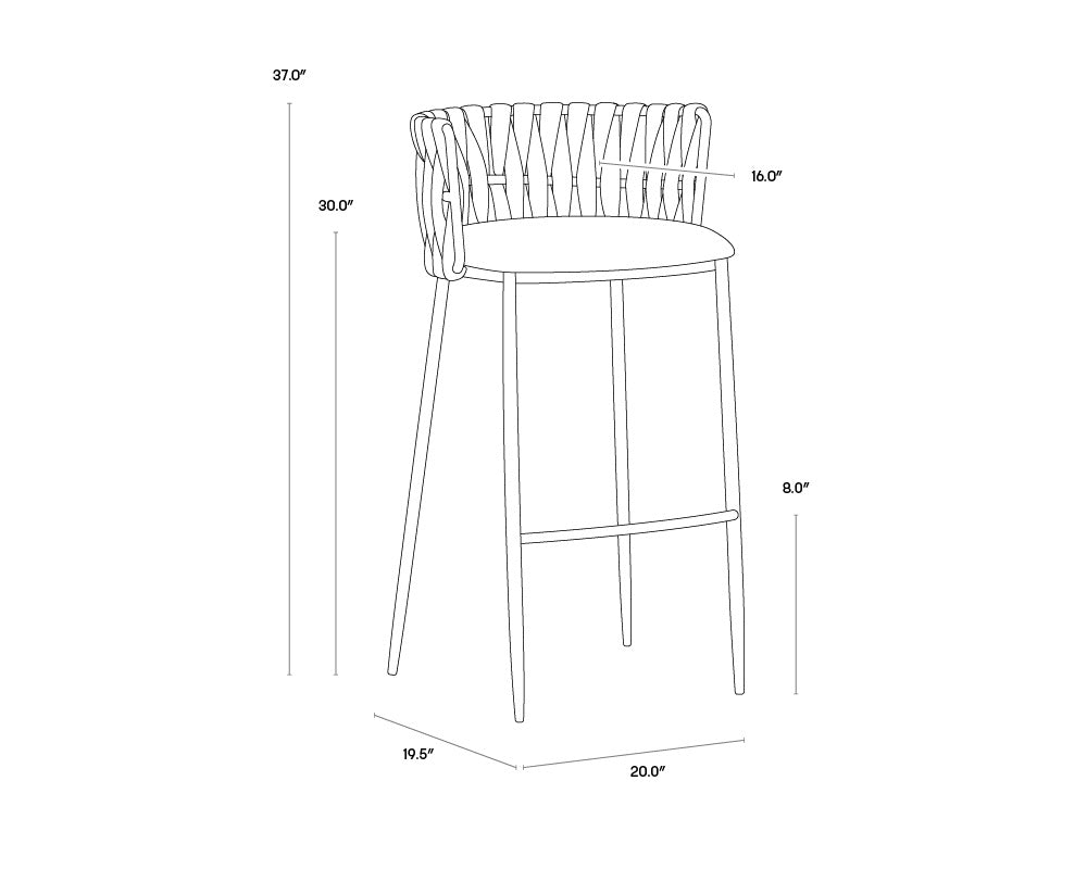 Sarai Barstool - Belfast Koala Grey