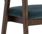 Milton Dining Armchair - Smoke Acacia  Meg Dusty Teal