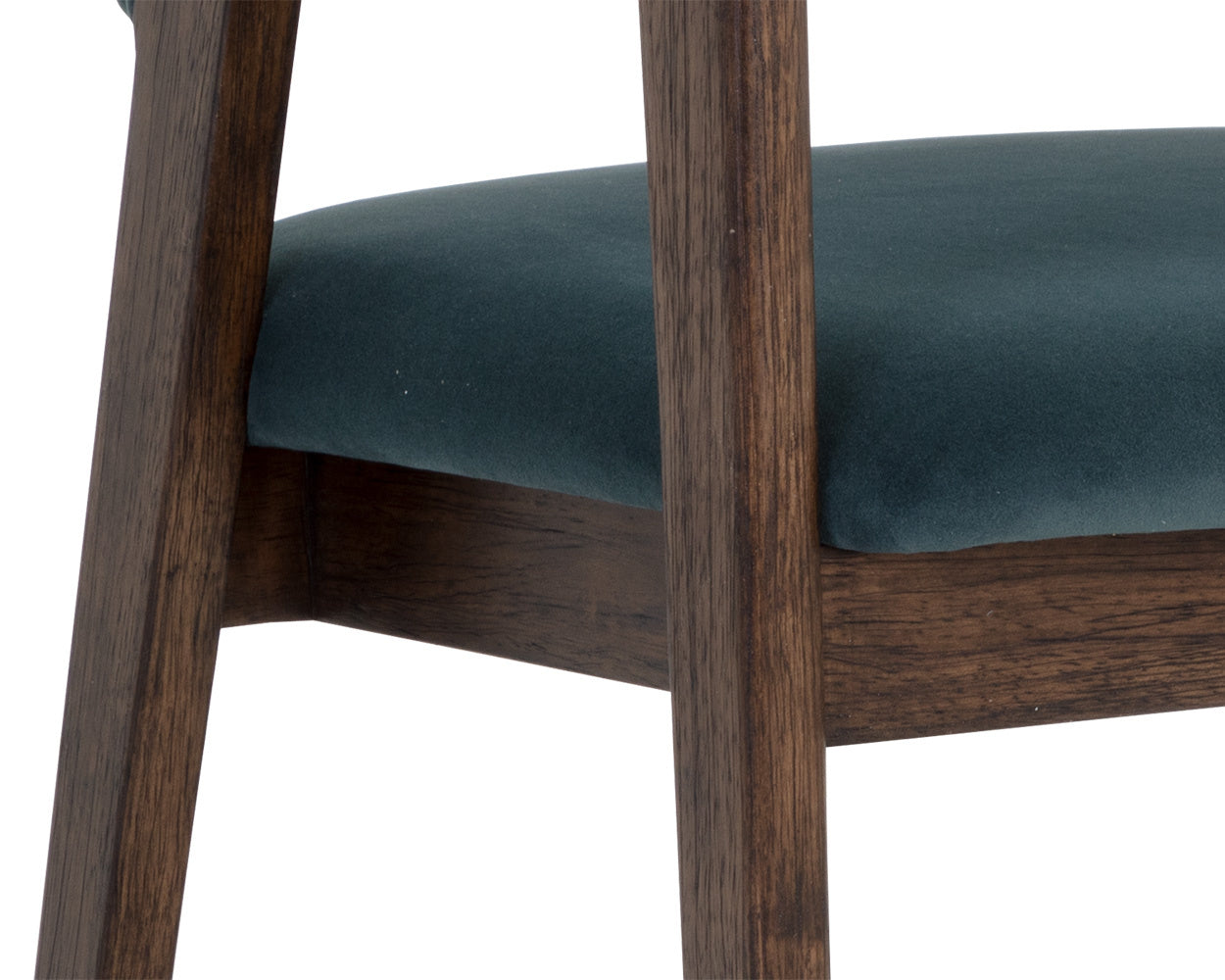 Milton Dining Armchair - Smoke Acacia  Meg Dusty Teal