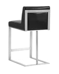 Dean Counter Stool - Stainless Steel  Cantina Black