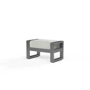 Sunset West - Redondo Ottoman in Cast Silver, No Welt - Slate - SW3801-OTT-SLV-STKIT