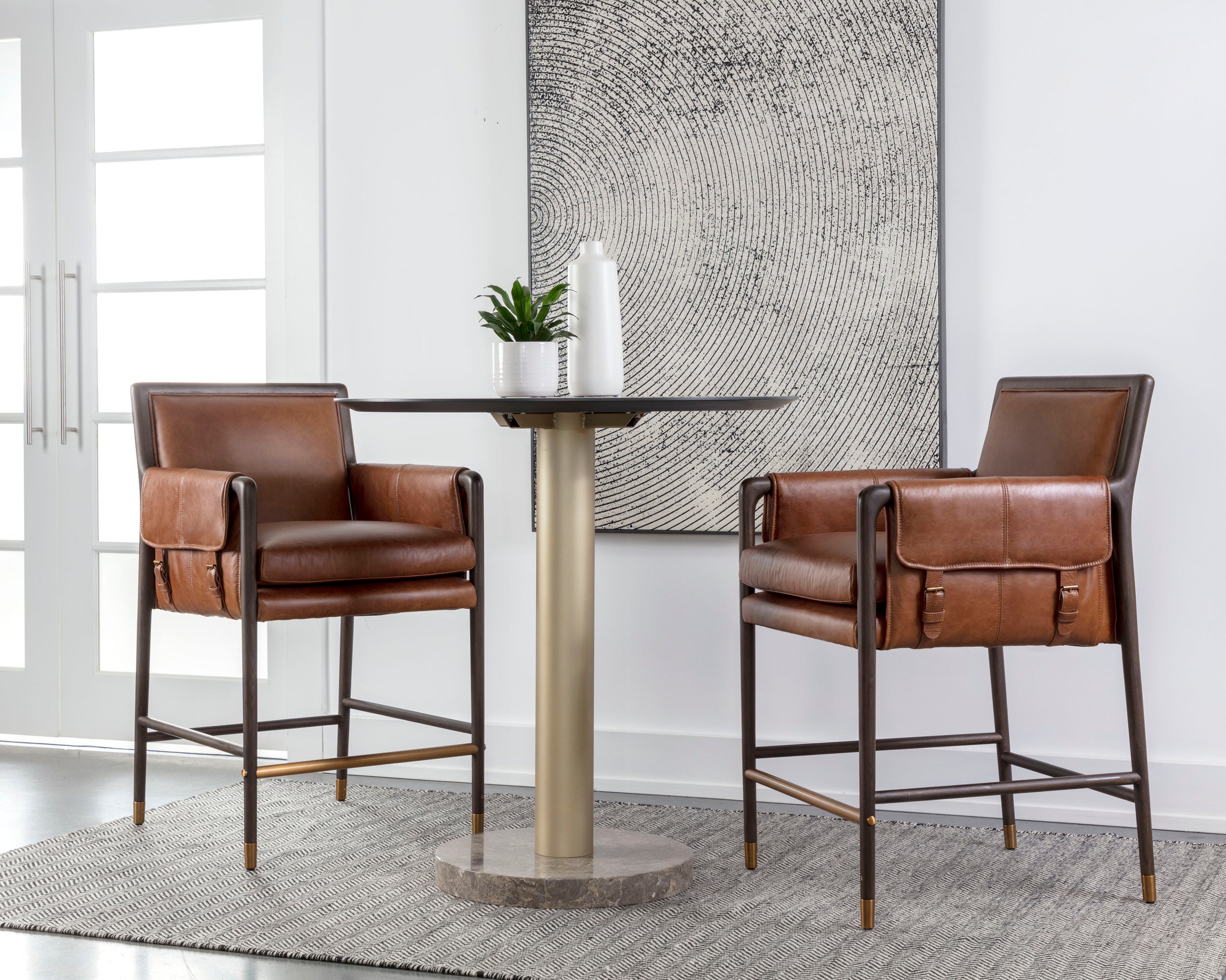 Mauti Counter Stool - Brown  Shalimar Tobacco Leather