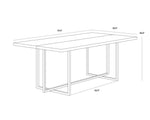 Jade Dining Table - Antique Silver  Ash Grey