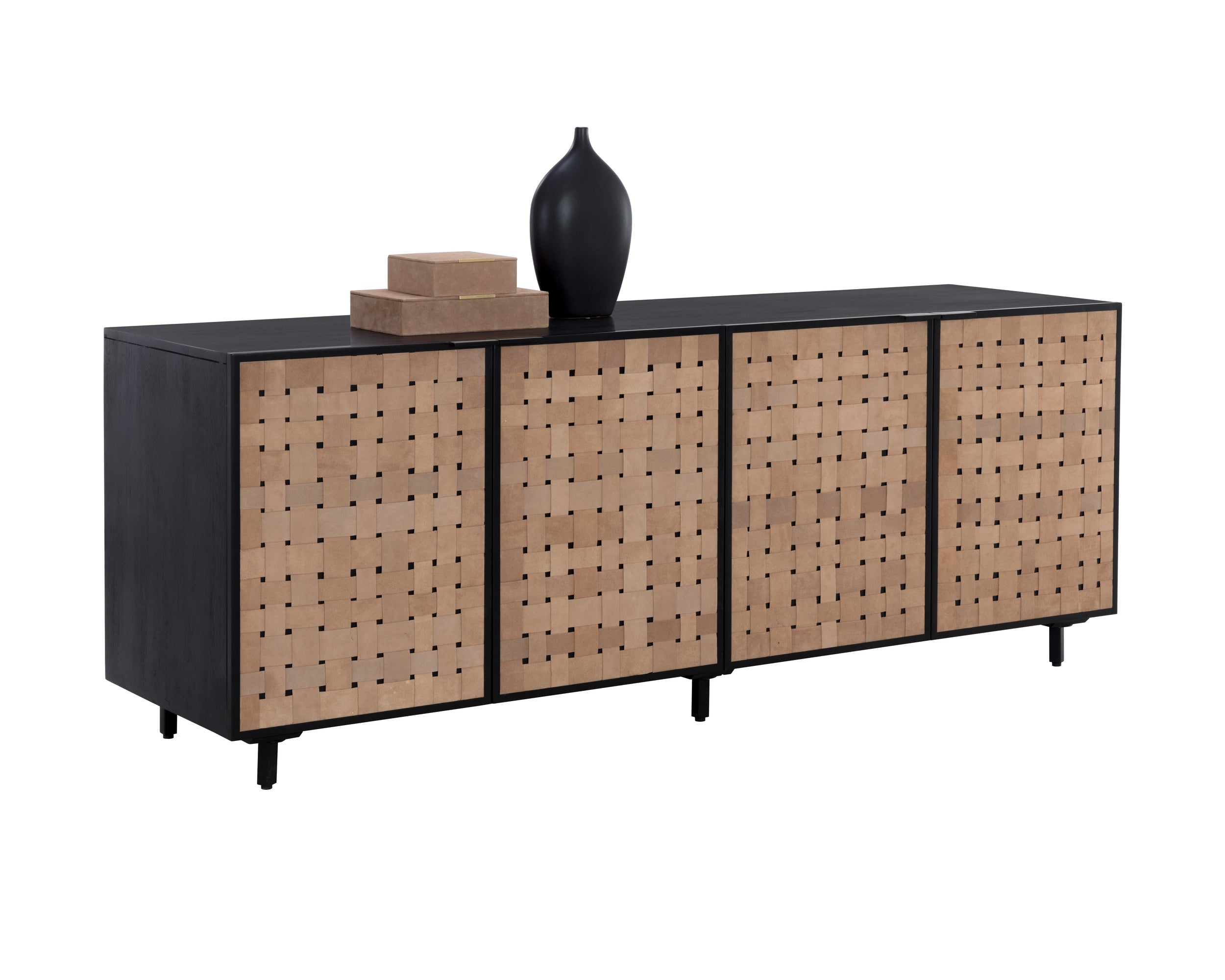 Omari Sideboard - Suede Light Tan Leather