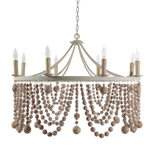 Gabby - Madeleine Wood Plaster Beige Chandelier - SCH-159095