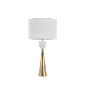 Gabby - Rome Metal Matte Gold Brass Table Lamp - 30.75 in. H, White - SCH-175454