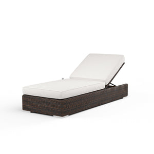 Sunset West - Montecito Adjustable Chaise in Canvas Flax w/ Self Welt - Cognac - SW2501-9-FLAX-STKIT