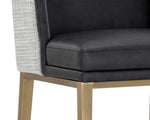 Joplin Barstool - Milliken Charcoal / Vera White Pepper