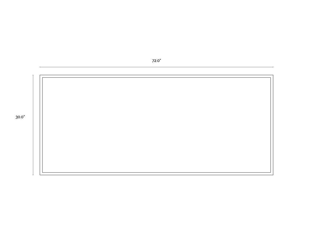 Frequency - 72" X 30"  Silver Floater Frame