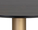 Monaco Dining Table - Gold  Grey Marble / Charcoal Grey