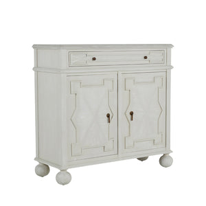 Gabby - Ezekiel Sungkai Wood Cabinet - 1 Drawer, Cerused White - SCH-169255