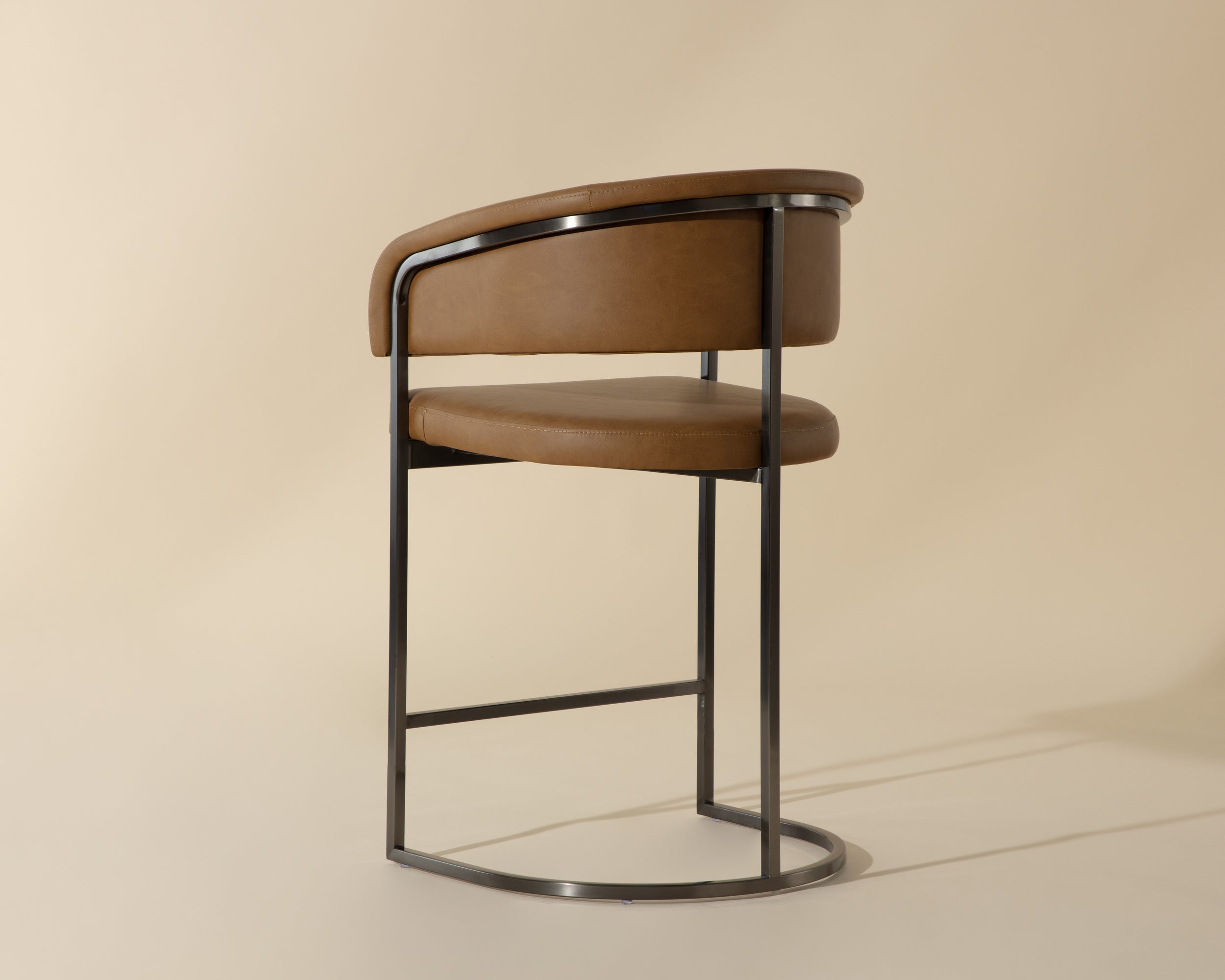 Marris Counter Stool - Gunmetal  Milliken Cognac