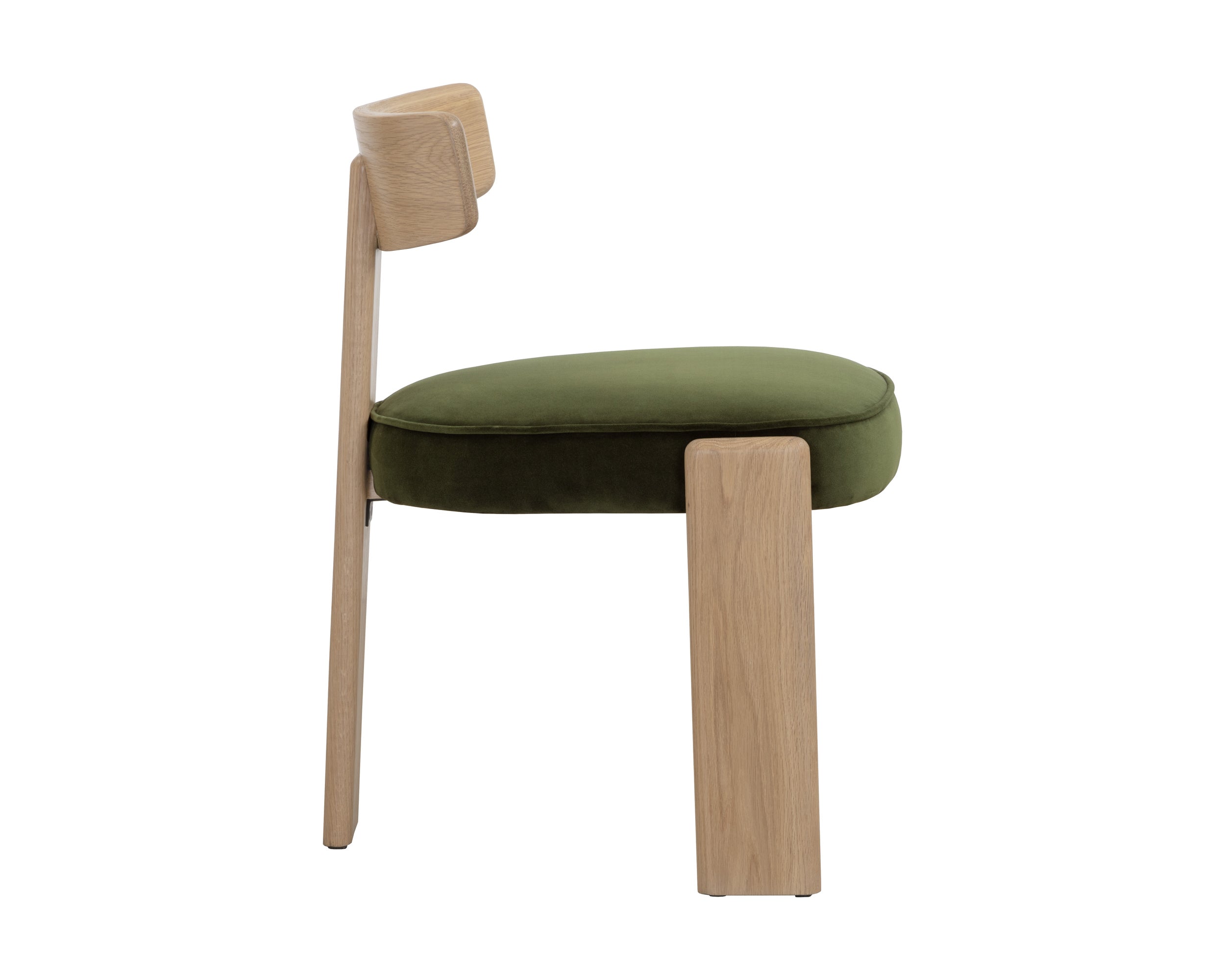 Horton Dining Chair - Rustic Oak  Forest Green