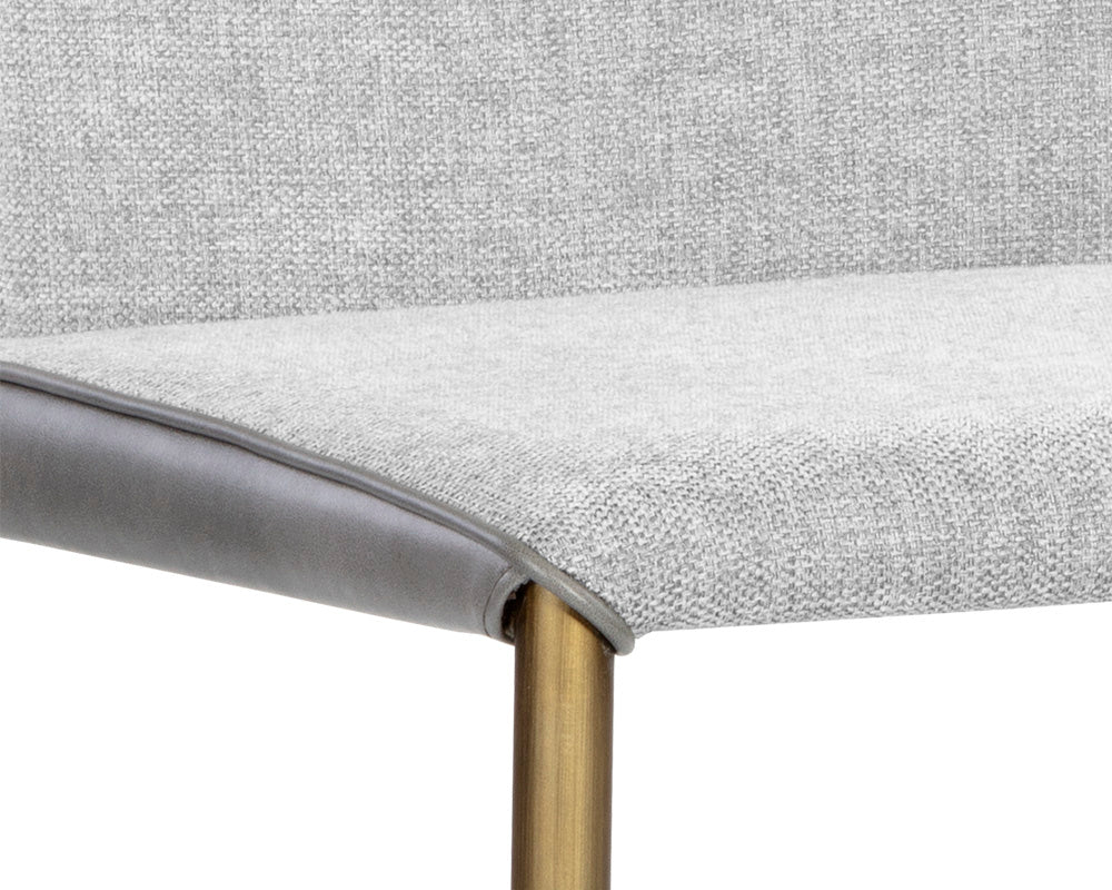 Renee Stackable Dining Chair - Belfast Heather Grey / Bravo Metal