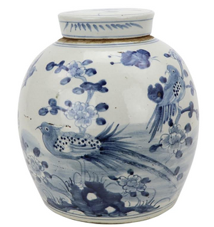 The Enchanted Home Bird Floral Flat Top Jar
