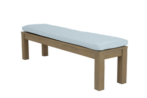 Sunset West - Coastal Teak Dining Bench - Sunbrella Grade A Fabric No Welt - Teak Finish - SW5501-BNCH