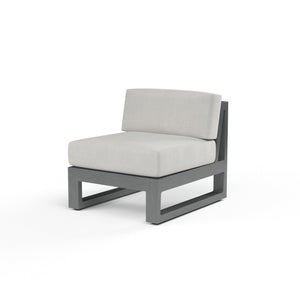 Sunset West - Redondo Armless Club in Cast Silver, No Welt - Slate - SW3801-AC-SLVR-STKIT
