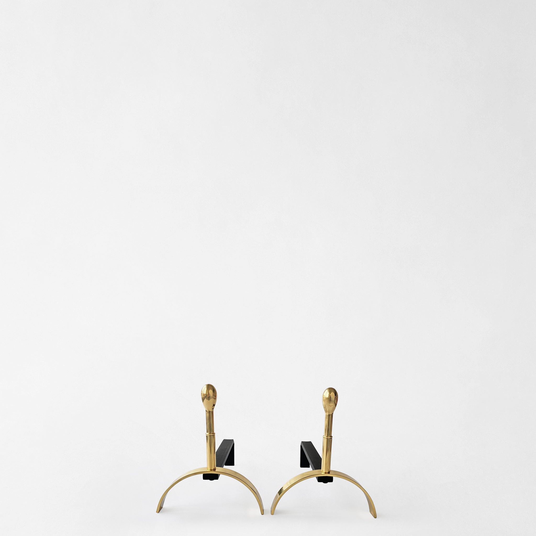 Pair of brass andirons.