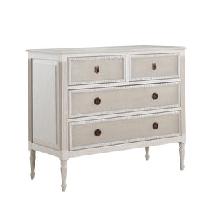 Gabby - Caroline Mahogany Mindi Wood Chest - 4 Drawers, Cerused White - SCH-175835