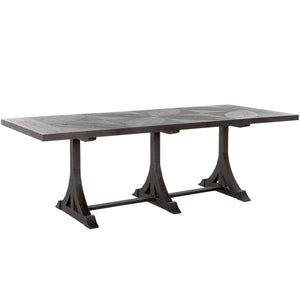 Gabby - Adams Mindi Veneer Rectangle Trestle Dining Table - Forest Black - SCH-175038